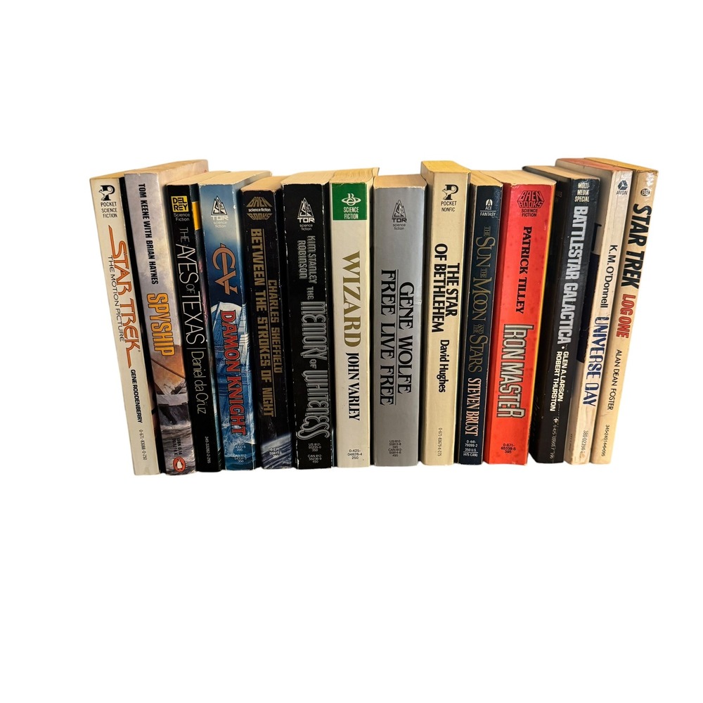 Vintage Sci-Fi Fantasy Paperback Lot Star Trek Battlestar Galactica 14 Books